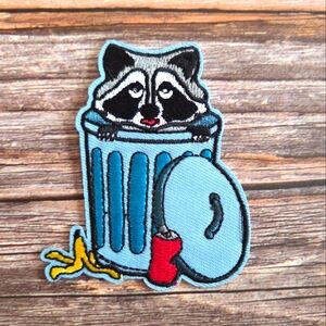 Trash Panda Racoon Loving Garbage Day Funny Y2k Style Iron On Patch